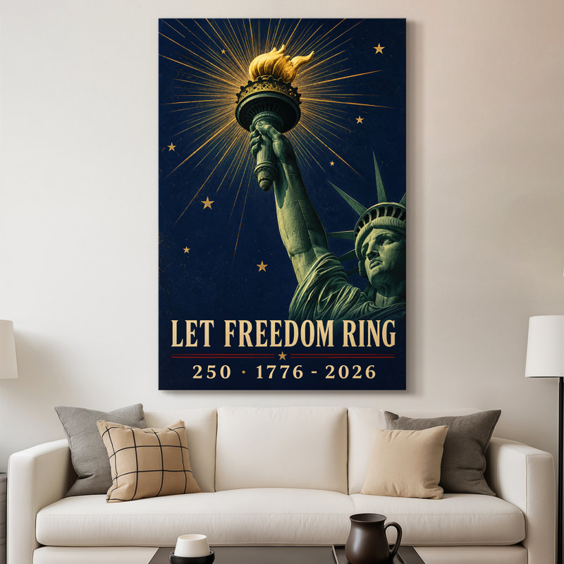 Let Freedom Ring - Toile tendue avec châssis - Prêt à accrocher, 30 po x 40 po