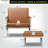 Faux Leather Armchair with Ottoman-1628494881