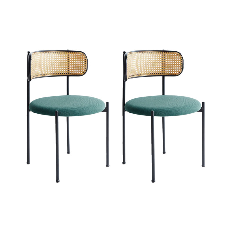 Andover 39cm H Polyester Upholstered Full Back Side Chair in Green