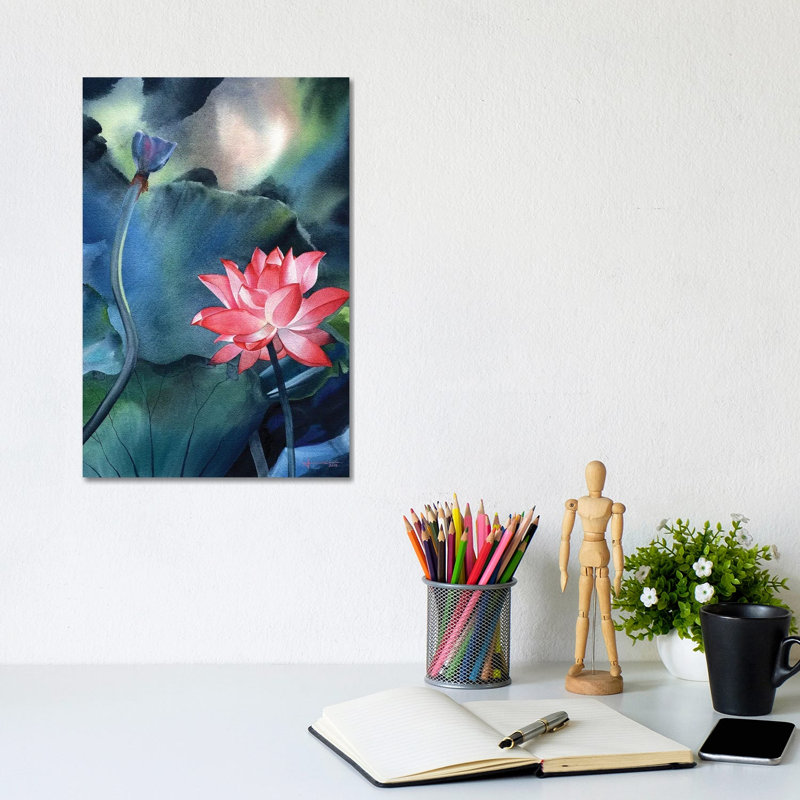 Water Lily V by Liam Kumawat - Wrapped Canvas Painting, 20.32 cm H x 30.48 cm W