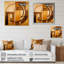 «Bronze Brilliance Symetry VI - Abstract Shapes», reproduction d'art sur toile-2006835807-2006835800