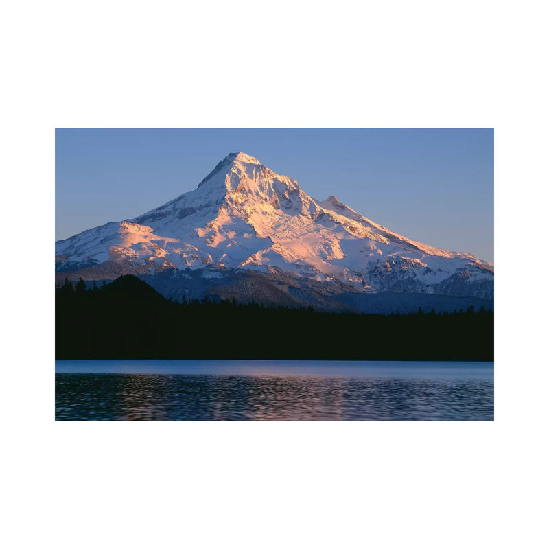 Or, Mount Hood Nf. Sunset Light On North Side Of Mount Hood With First Snow Of Autumn by John Barger - Wrapped Canvas Print