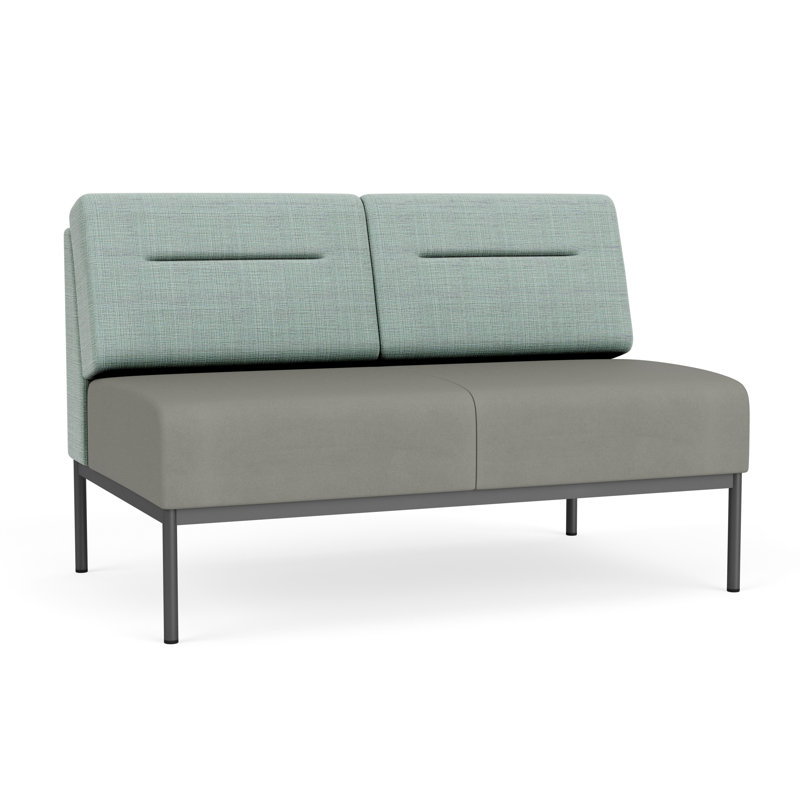Causeuse Darsey, Gris anthracite, Chambray écume de mer; Patriot Plus colombe, Sans alimentation