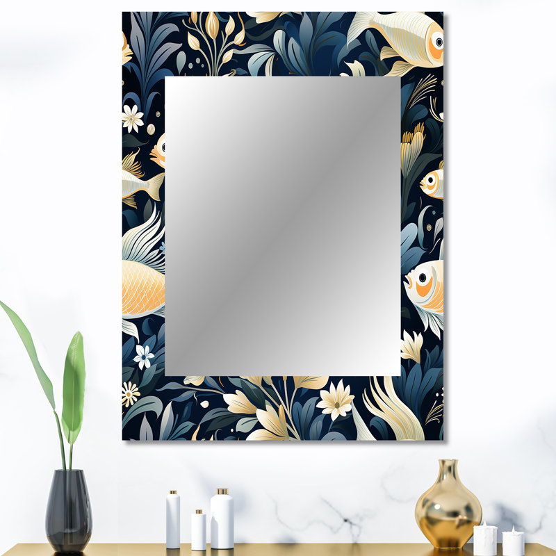 Coastal Underwater Elegance Coastal Motif - miroir décoratif bord de mer, 40 po x 30 po