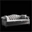 Canapé Chesterfield 79 pouces en velours gris pour salon, canapé 3 places-607771138