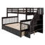 Lit superposé en escalier avec tiroir, rangement, garde-corps de sécurité, structure en bois robuste, peu encombrant et fonctionnel pour chambre à coucher ou dortoir-981915332