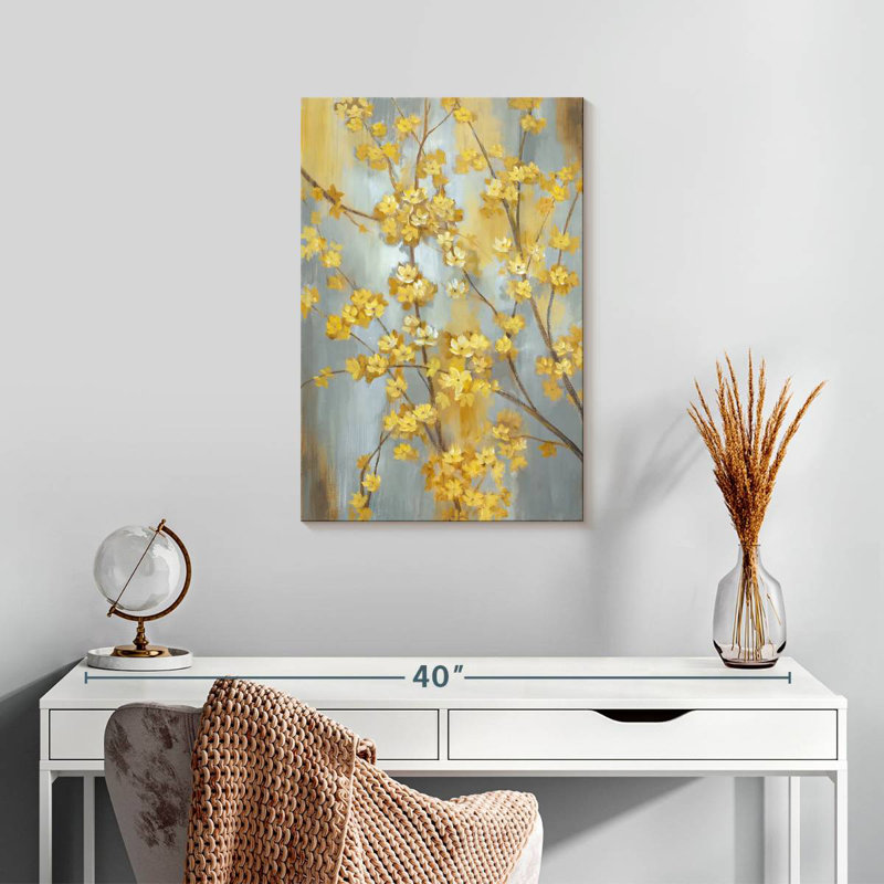 Branche de forsythia, H 24 po x l 16 po