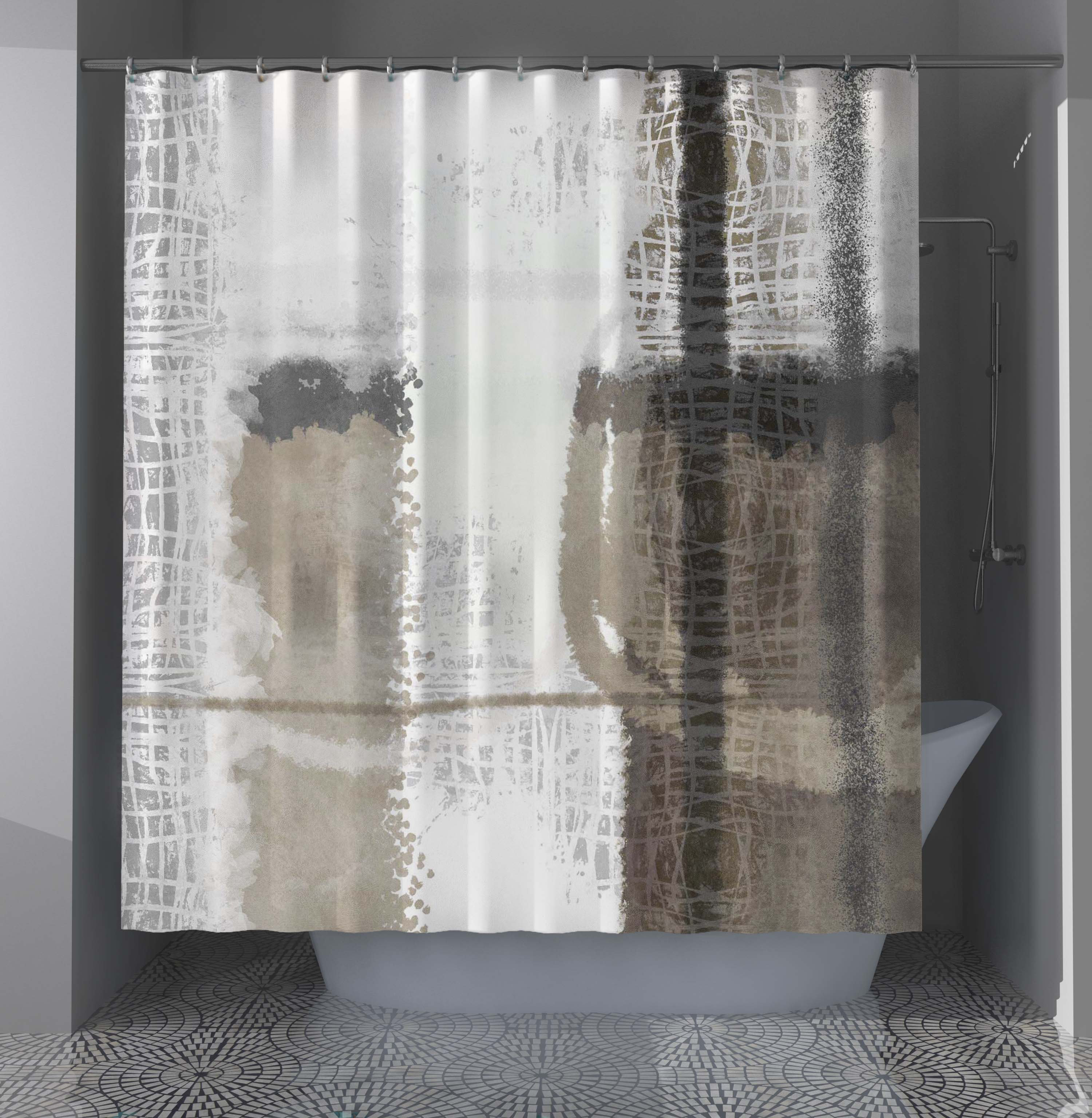 LeRoi Products Abstract Shower Curtain | Wayfair