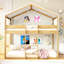 Lit superposé simple en bois avec tente-124917813