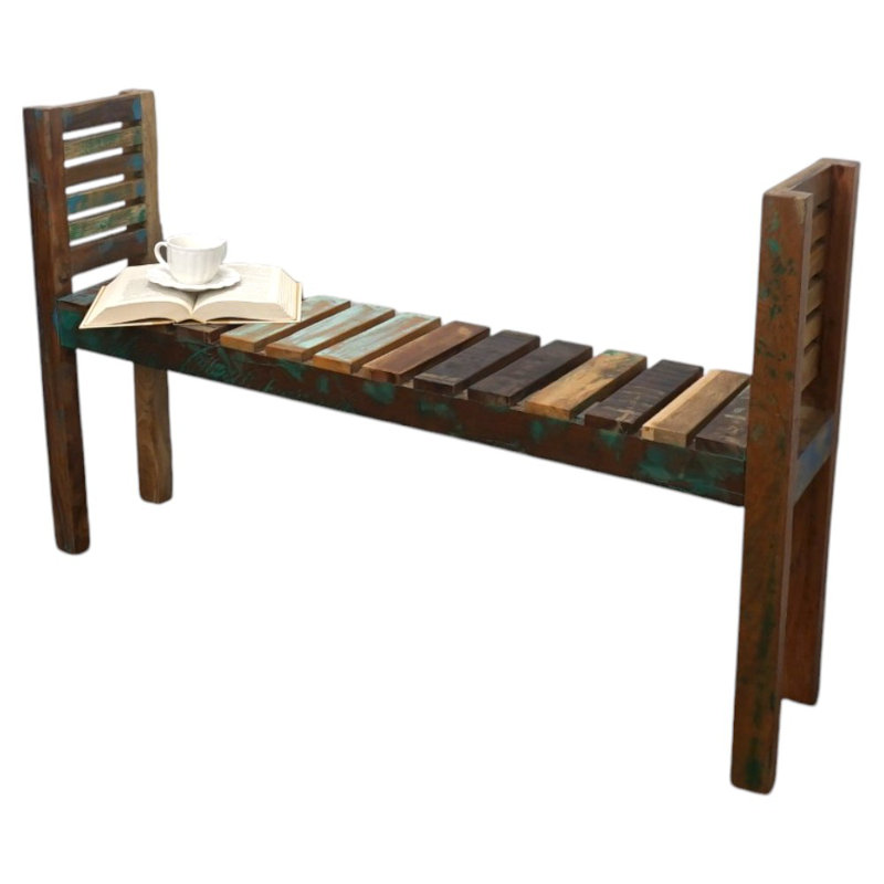 Backless Small Reclaimed Wood Bench