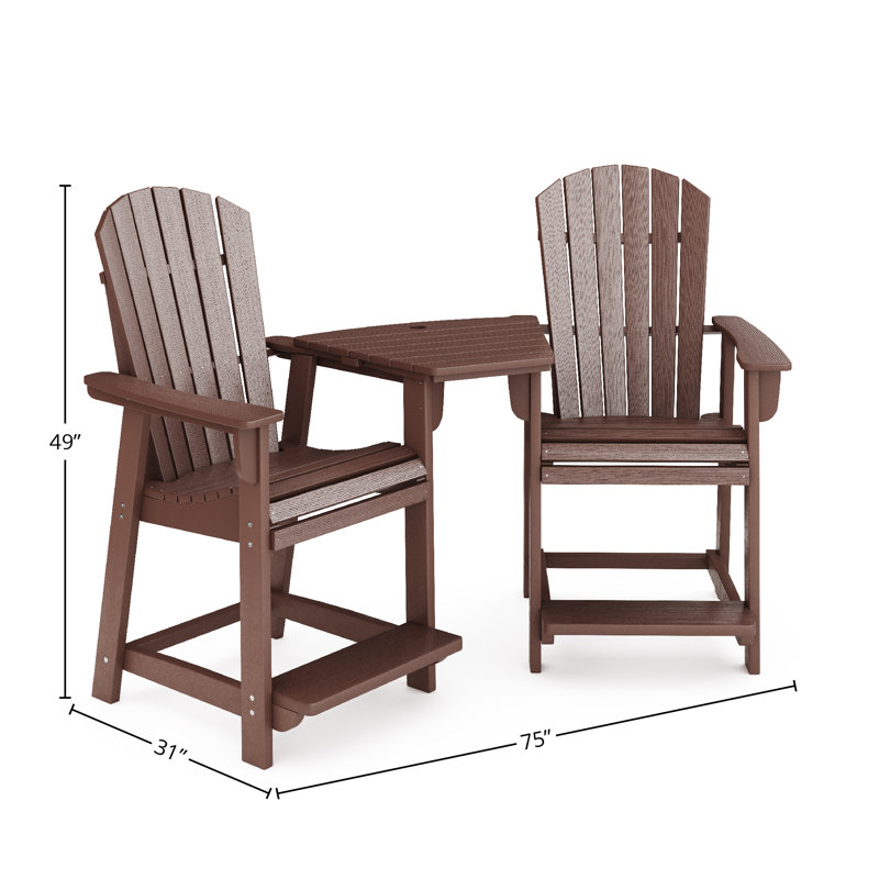 Banc d'extérieur Eberle Ocean View, Brun pacane
