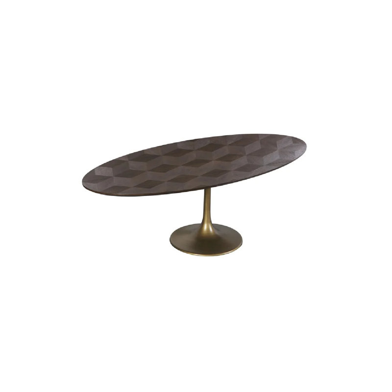 Console Table Oval Metal Base Dining Table