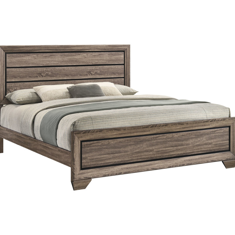 Très grand lit à panneau taupe délavé avec lattes, finition douce pour le style de la chambre à coucher, tête de lit structurée et charme rustique moderne, structure à lattes avec une bonne ventilation, chambre à coucher de ton, élégance