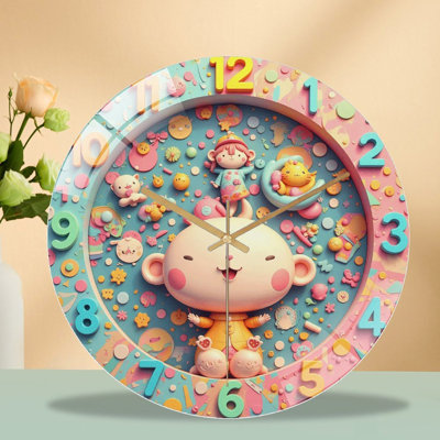 Jolie horloge murale pour chambre d'enfant - 12 po