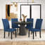 Gresia Romero 5-Piece Round Dining Set, Pedestal Dining Table with 4 Velvet Chairs-1215143252