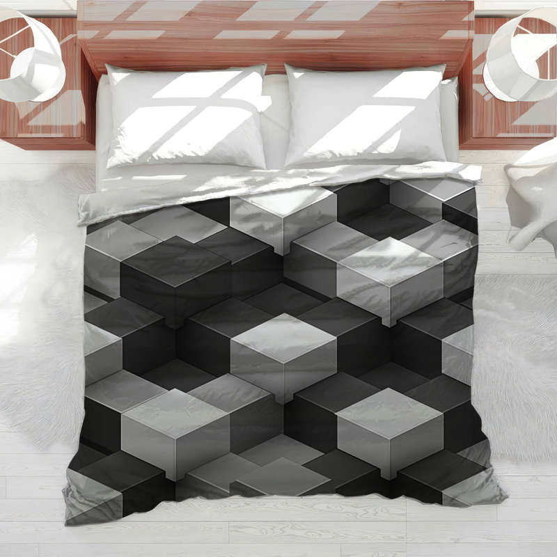 Édredon géométrique Cubes, Édredon simple