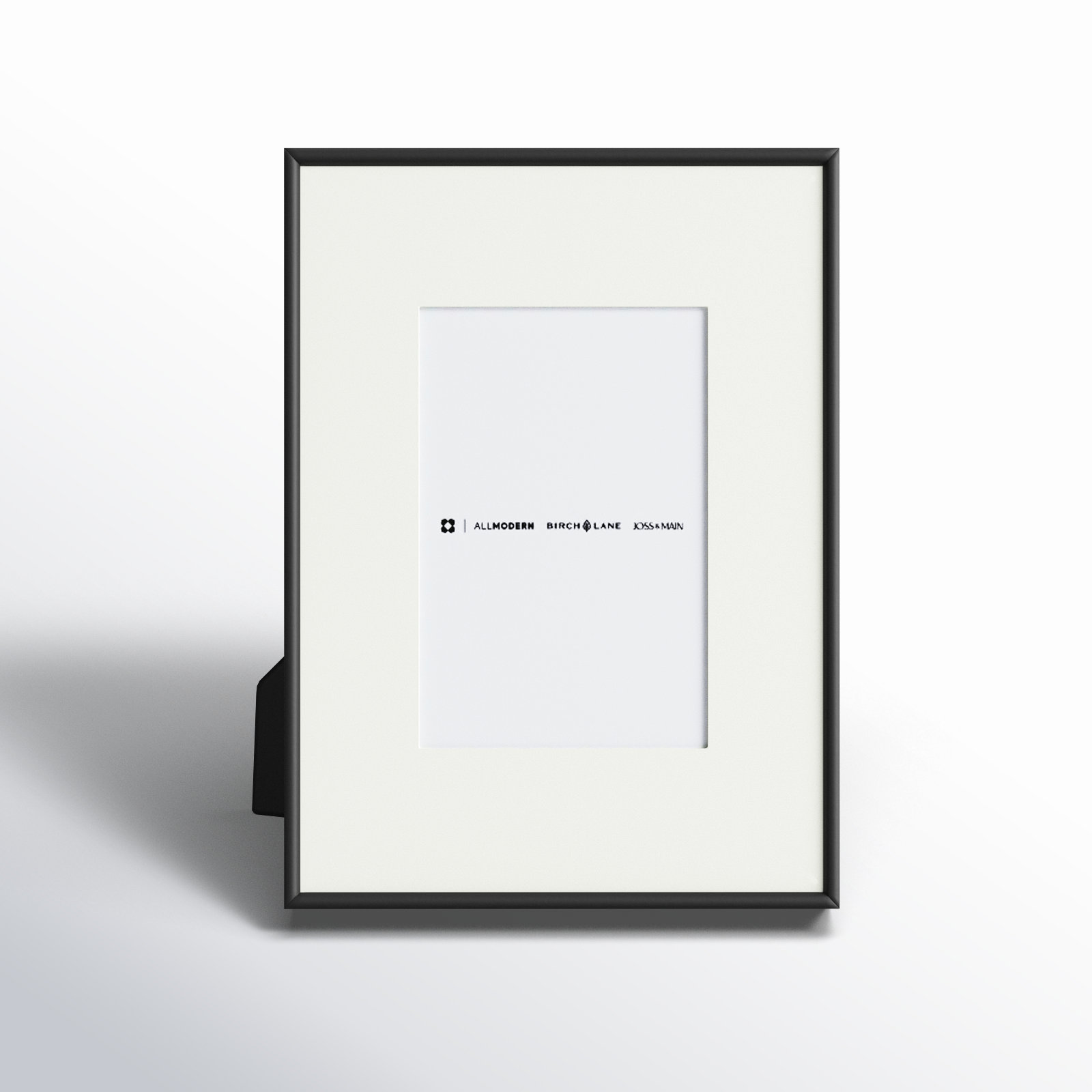 Feronia Metal Picture Frame with Mat, 4" x 6", Black