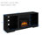 Black Tv Cabinet With 3d Electric Fireplace, Led Lights, Port, 58''w, Suits 32 - 62" Tvs Stand Fireplace & Charging, Fits 32-62" Tvs, 58'' Wide-35289807-35289801