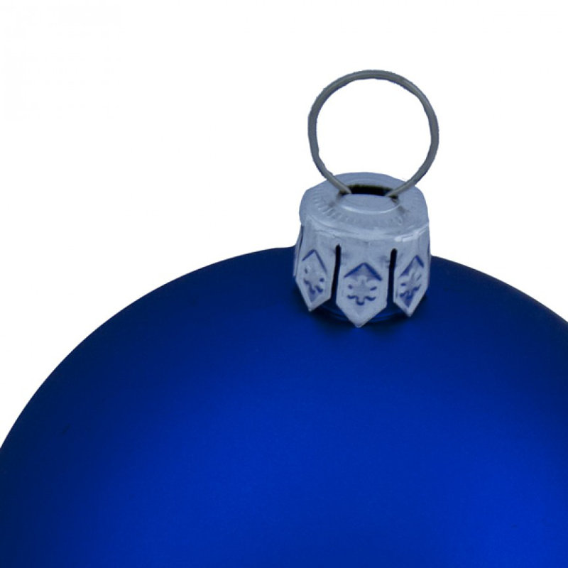 Bauble, 6cm H x 6cm W x 6cm D, Electric Blue Satin