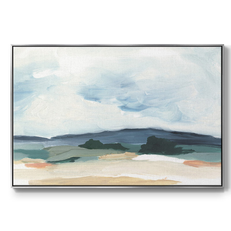 Pastel Vista II, reproduction d'art sur toile, H 17 po x l 25 po x P 2 po, Toile argentée avec cadre flottant