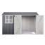 Remise de rangement extérieure en acier avec fenêtre transparente, portes verrouillables, remise à outils en métal résistante aux intempéries pour le jardin, la cour, le patio et le rangement utilitaire