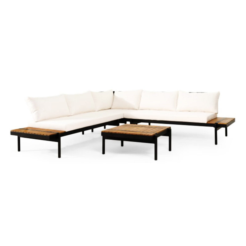 Ensemble de canapés modulaires 5 places avec coussins Doughty