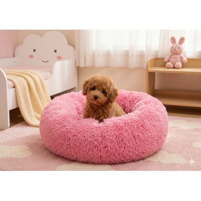 Tucker Murphy Pet™ Modern Round Plush Pet Bed for Cats & Small Dogs, Mini to Medium Size, Self-Warming for Autumn/Winter Indoor Use, Cozy Snooze Bed for Kitty or Teddy,