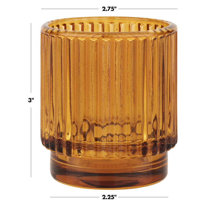 2.25'' H Glass Tabletop Votive Holder, Amber