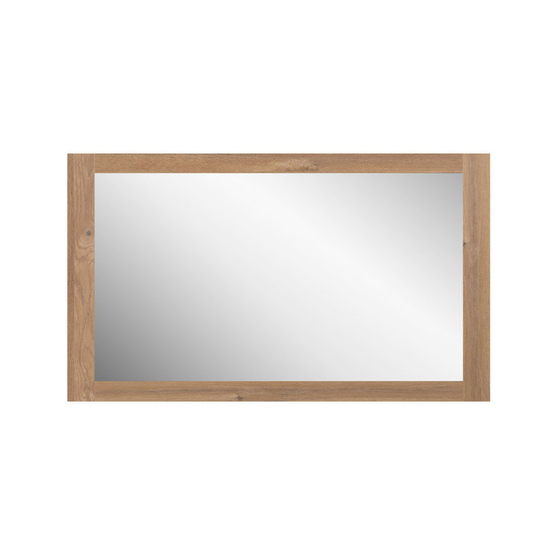 Miroir rectangulaire 36 "avec cadre en chêne brut Henrieta, 28,38 po x 46,5 po