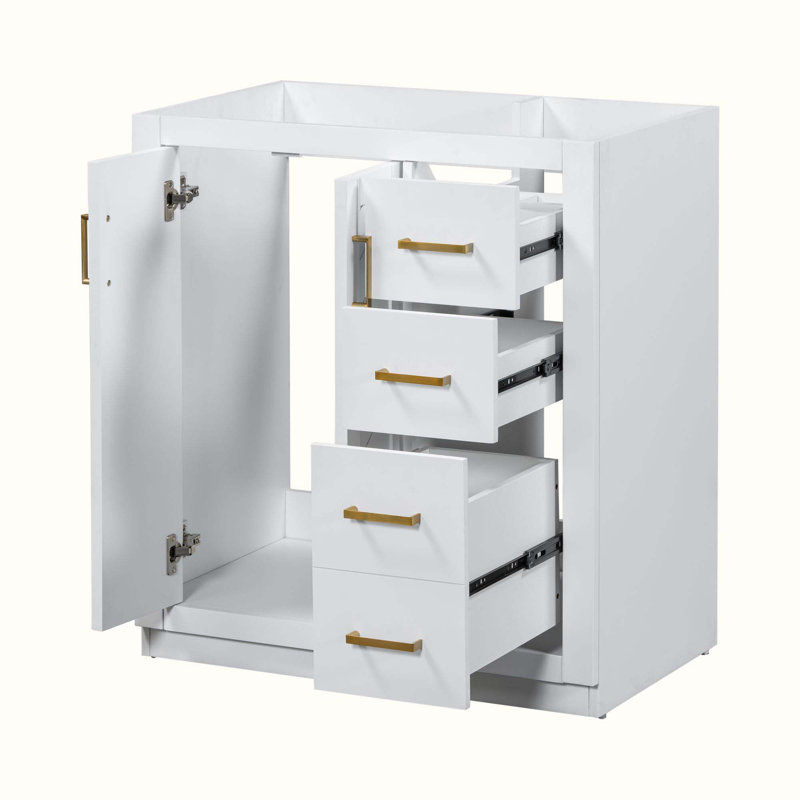 Base de meuble-lavabo simple 29,53 po seulement, Blanc