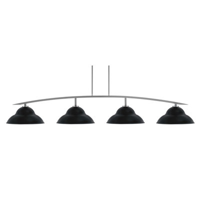 Barre d'éclairage 4 lumières kurve au fini graphite avec abat-jour en métal à double bulles de 16 po