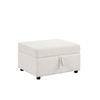 Movable Storage Ottoman (Beige)