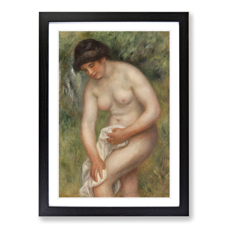 Bather Drying Herself Vol.1 by Pierre-Auguste Renoir - Picture Frame Painting, Black, 65cm H x 48cm W x 2cm D