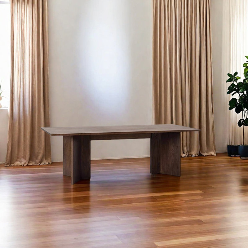 Table de salle à manger en chêne, Tanné, H 29,53 po x L 70,87 po x l 31,5 po