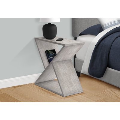 Accent Table, Side, End, Nightstand, Narrow, Small, Bedroom, Living Room, Lamp, Grey Veneer, Contemporary