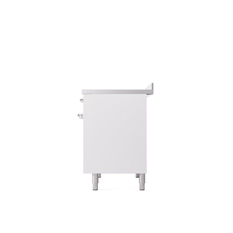 ILVE Nostalgie II Series 40 inch Induction Range with 6 Induction Elements (Solid Door), White/Chrome
