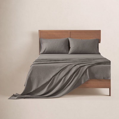 Raye Heathered Cotton Blend Flannel Sheet Set