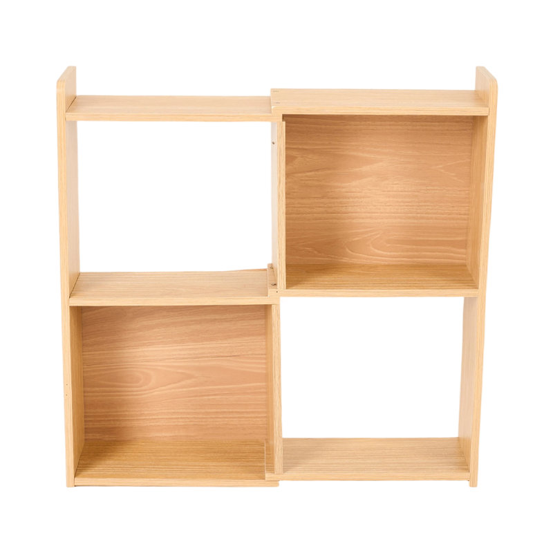 Bookcase, (2 Shelves) 60cm H x 50cm W x 17cm D, Natural Wood