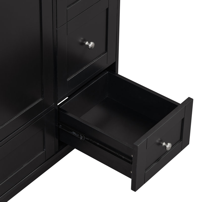 [Cabinet seulement] Meuble-lavabo de 36 po (lavabo non inclus), Noir, noir, noir, noir