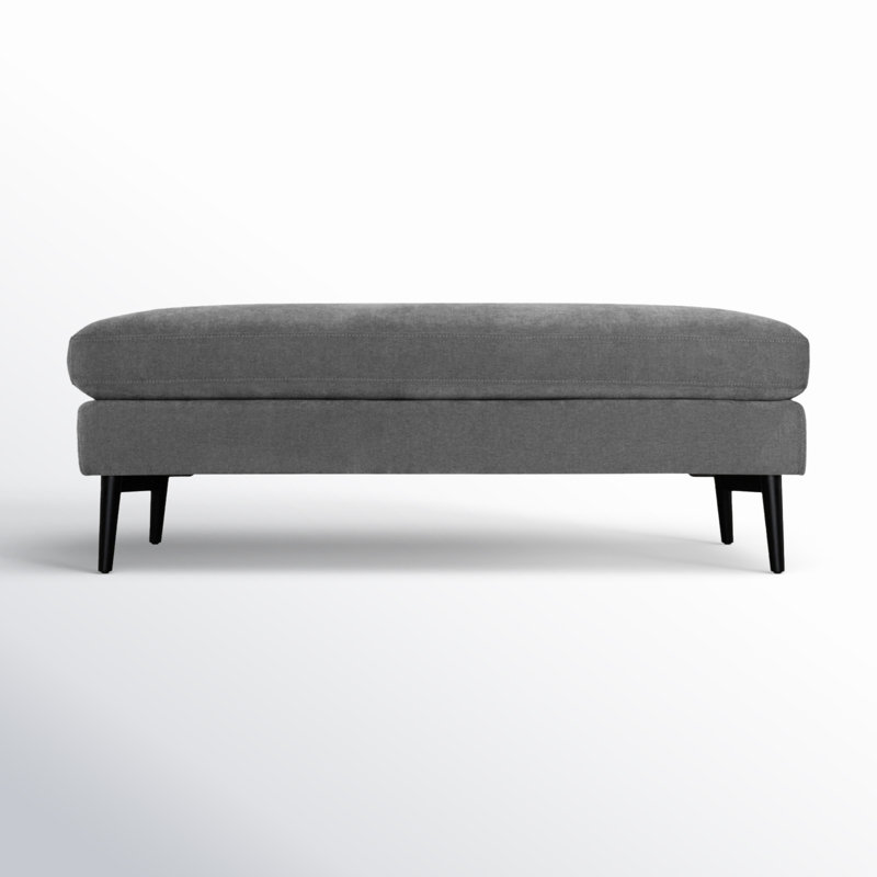 Bilal 47" Wide Rectangle Cocktail Ottoman, Lux Charcoal Performance Chenille