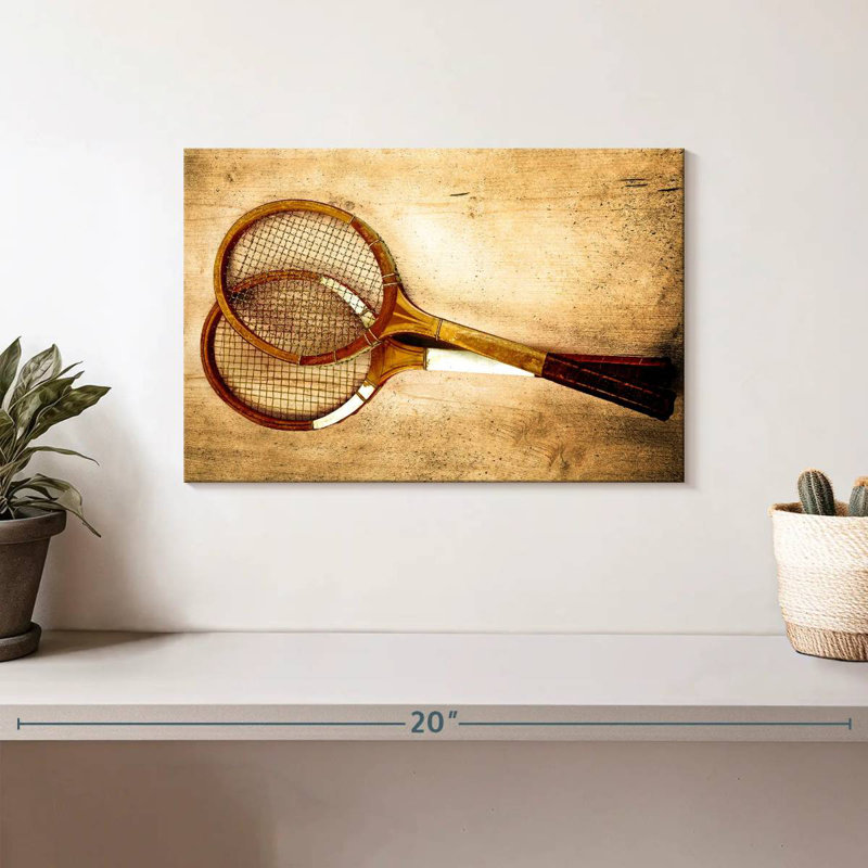 Raquettes de tennis Sireci Antique, H 8 po x l 12 po