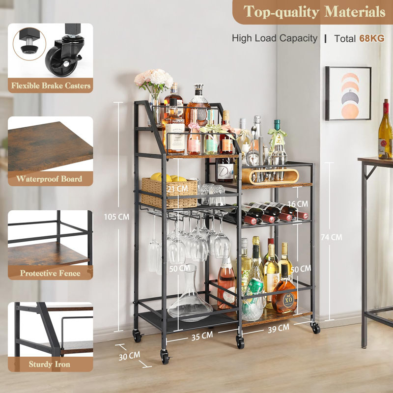 Wood Bar Cart