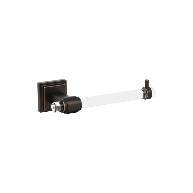 Glacio Wall Mount Toilet Paper Holder, Clear/Oil-Rubbed Bronze