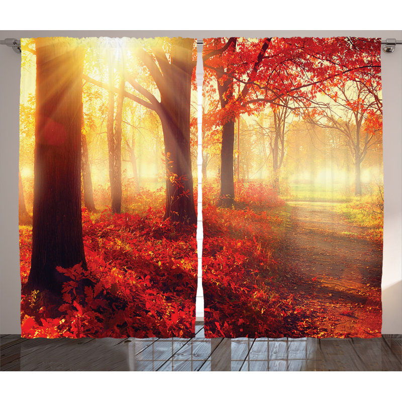 Woodland Semi-Sheer Rod Pocket Curtain Panels, 54" x 84"