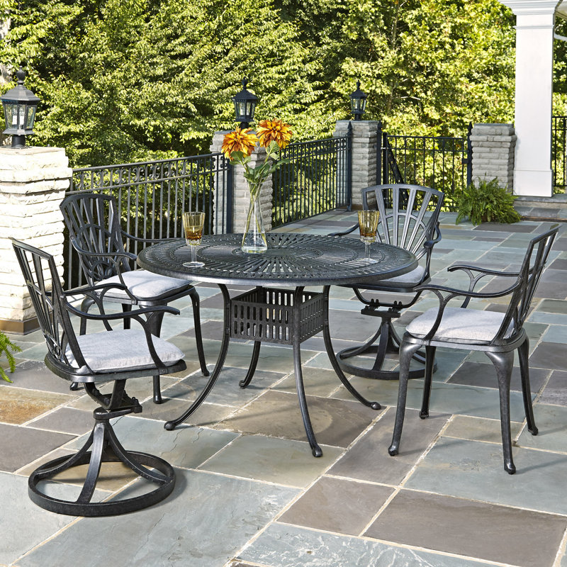 Frontenac 4 - Person Patio Dining Set with Round Table , Cushions Included, 48"