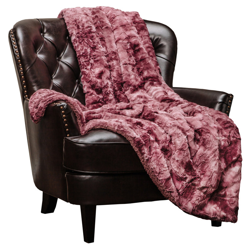 Couverture tissée , L 60 po x L 70 po, Rose foncé