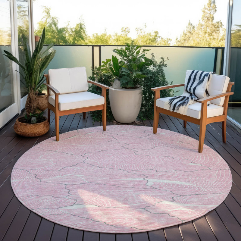  Machine Washable Indoor/Outdoor Chayden ACN1048 Rug, Round 8'