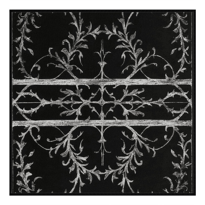 Obsidian Bloom Rug, Square 8'