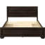 Lit de rangement très foncé, silhouette épurée, rainures noires naturelles, lit à lattes de soutien avec finition, grain de bois, panneau encastré, chambre de style transitionnel-194795506