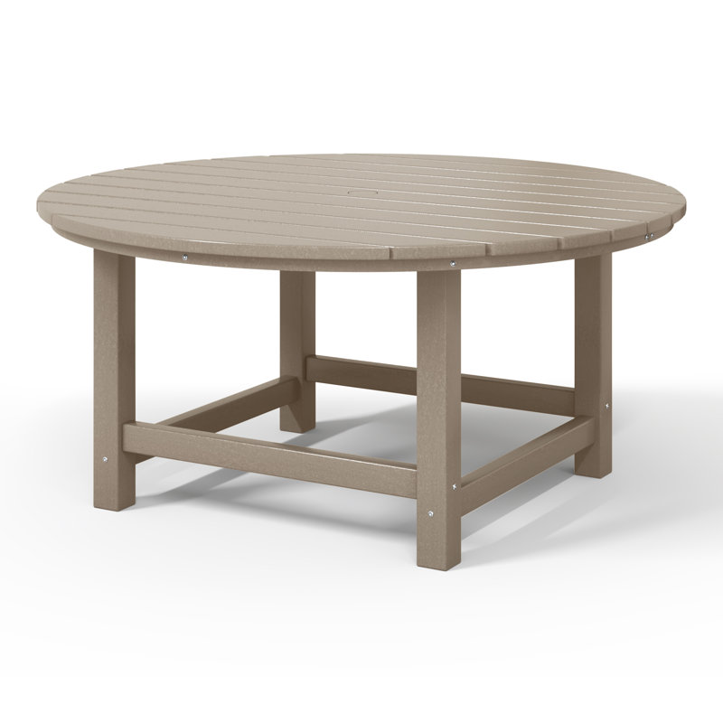 Laguna Outdoor Poly Adirondack 38" Round Coffee Table, Brown